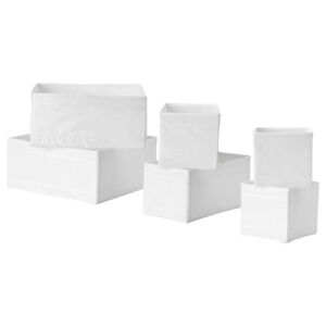 IKEA SKUBB Storage Box Drawer Organizer Set Of 6, White (205.385.42) NEW